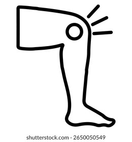 dor no joelho ícone plano delineamento fino logotipo de arte