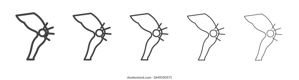 símbolo de coleção de ilustração simples de ícone de dor no joelho