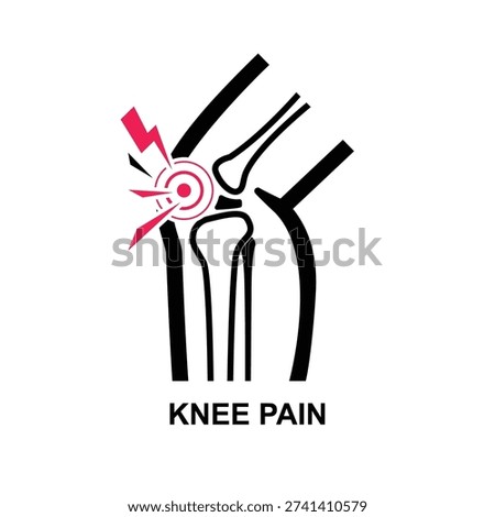 Knee pain icon isolated on background vector illustration.Non AI generate.