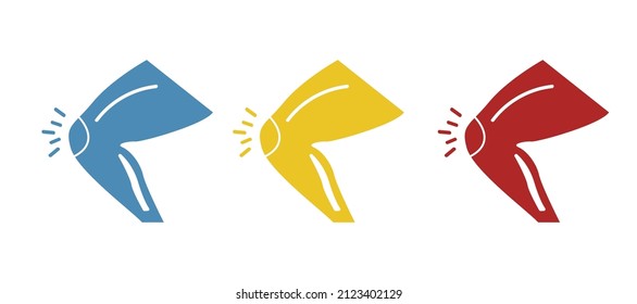 knee pain icon on a white background, vector illustration
