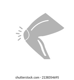 knee pain icon on a white background, vector illustration
