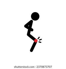 knee pain icon on white background