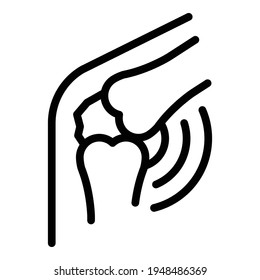 Knee pain icon. Outline Knee pain vector icon for web design isolated on white background