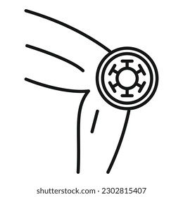 Knee pain icon outline vector. Medical disease. Body doctor
