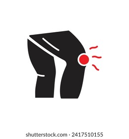 Knee pain icon. therapy for knee pain. vector illustration