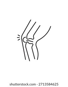Icono de dolor de rodilla, el mejor ícono de línea de Vector.