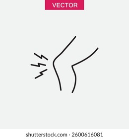 Knee pain icon, vector simple linear illustration for web and app..eps