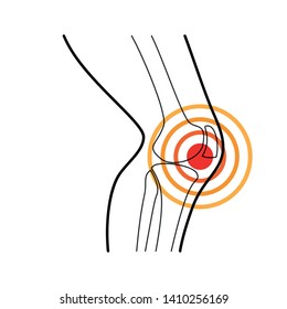 Knee pain. Isolated vector illustration