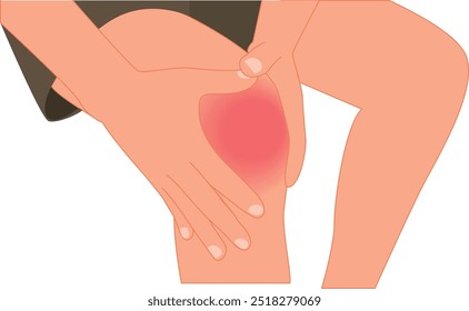 Knee pain, Knee joint pain, leg injury or traumain the bones.