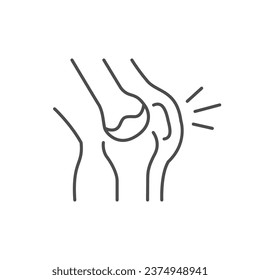 Knee pain line outline icon