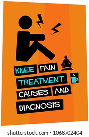 Knee Pain Treatment, Causes And Diagnosis Retro Style Poster Template