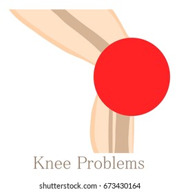 Knee problem icon. Cartoon illustration of knee problem vector icon for web isolated on white background