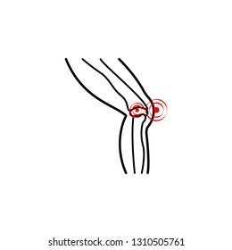 knee problems, pain icon. Element of health care for mobile concept and web apps icon. Thin line icon for website design and development, app development
