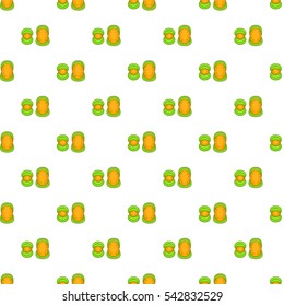 Knee protector and elbow pad pattern. Cartoon illustration of knee protector and elbow pad vector pattern for web
