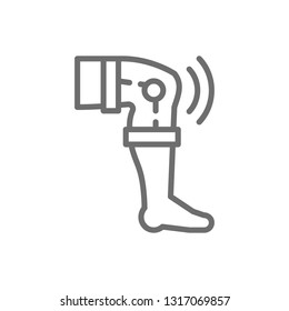 Knee Replacement, Prosthesis Joint Line Icon.