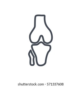 knee skeleton line icon