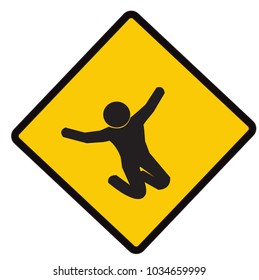 knee slide celebration here, caution road symbol sign and traffic symbol design concept, vector illustration. 