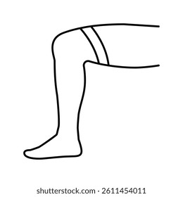 knee sock line icon vector. knee sock sign. isolated contour symbol black illustration