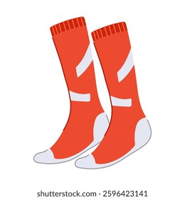 knee socks soccer cartoon. high knit, long low, cut merino knee socks soccer sign. isolated symbol vector illustration