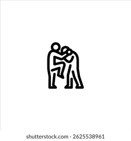 knee strike outline icon. MMA move line art illustration.