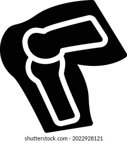 knee vector glyph flat icon