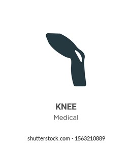 Knee vector icon on white background. Flat vector knee icon symbol sign from modern medical collection for mobile concept and web apps design.
