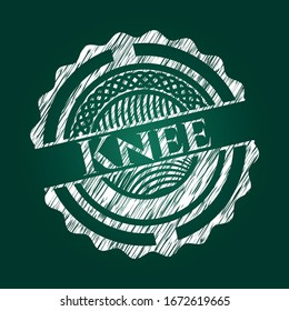 Knee written with chalkboard texture. Vector Illustration. Detailed.