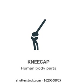 Kneecap glyph icon vector on white background. Flat vector kneecap icon symbol sign from modern human body parts collection for mobile concept and web apps design.