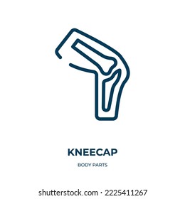 Kneecap Symbol. Lineare Vektorgrafik aus der Body-Parts-Kollektion. Umrisse Kneecap Symbol-Vektorgrafik. Dünnliniensymbol für Web- und mobile Apps, Logo, Printmedien.
