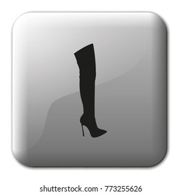 Knee-high boot flat vector icon.