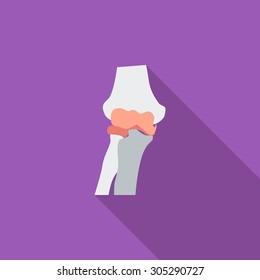 Knee-joint icon. Flat vector related icon with long shadow for web and mobile applications. It can be used as - logo, pictogram, icon, infographic element. Vector Illustration.