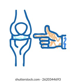 radiologia articular do joelho ícone doodle esboço vetor. sinal radiologia articular do joelho. símbolo isolado ilustração
