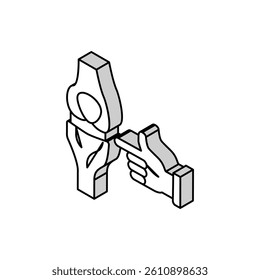 knee-joint radiology isometric icon vector. knee-joint radiology sign. isolated symbol illustration