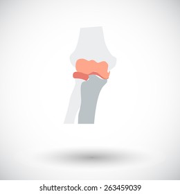 Knee-joint. Single flat icon on white background. Vector illustration.