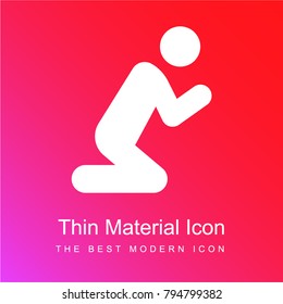 Kneel Pray red and pink gradient material white icon minimal design