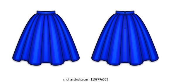 flare knee length skirt