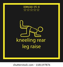 kneeling rear leg raise sketch vector icon