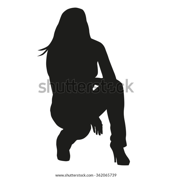 Kneeling Woman Vector Silhouette Stock Vector (Royalty Free) 362065739