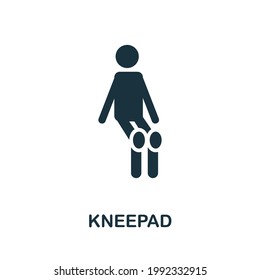 Kneepad flat icon. Colored filled simple Kneepad icon for templates, web design and infographics