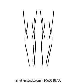 Knees icon. Outline knees vector icon for web design isolated on white background