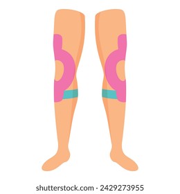 Knees kinesio tape icon cartoon vector. Medicine body. Elastic bandage