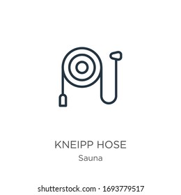 Kneipp hose icon. Thin linear kneipp hose outline icon isolated on white background from sauna collection. Line vector sign, symbol for web and mobile