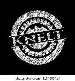 Knelt on blackboard