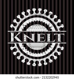 Knelt silvery badge. Vector Illustration. Mosaic. 