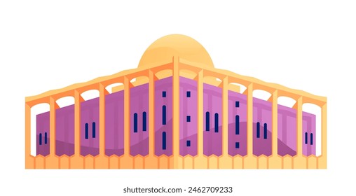 The Knesset - modern flat design style single isolated image. Neat detailed illustration of legislative body of the State of Israel, which is its parliament. Building and architecture, sights idea