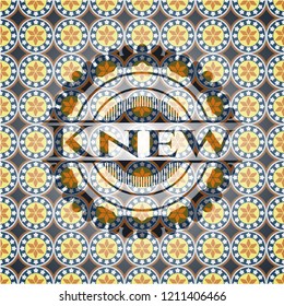 Knew arabic emblem background. Arabesque decoration.