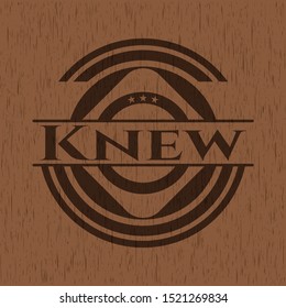 Knew retro wood emblem. Vector Illustration.