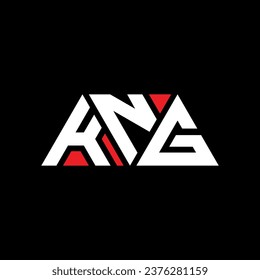 KNG triangle letter logo design with triangle shape. KNG triangle logo design monogram. KNG triangle vector logo template with red color. KNG triangular logo Simple, Elegant, and Luxurious design.