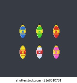 knick knacks in pixel art style