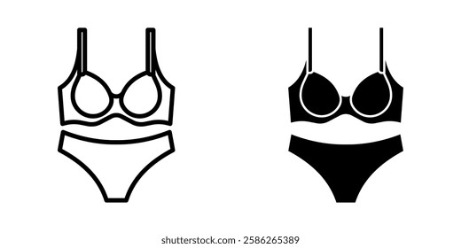knickers bra Icon set. Symbol isolated white background. vector illustration. color editable.